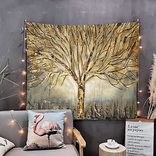 

Oil Painting Style Wall Tapestry Art Decor Blanket Curtain Hanging Home Bedroom Living Room Decoration Life Tree