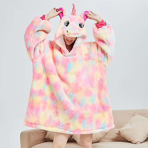 

Adults' Kigurumi Pajamas Bathrobe Unicorn Flying Horse Onesie Pajamas Flannel Fabric Pink Cosplay For Men and Women Animal Sleepwear Cartoon Festival / Holiday Costumes / Bath Robe