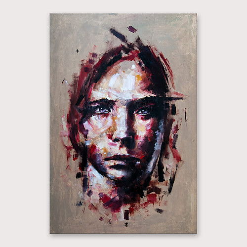 

Oil Painting Hand Painted Vertical Abstract Abstract Portrait Modern Stretched Canvas