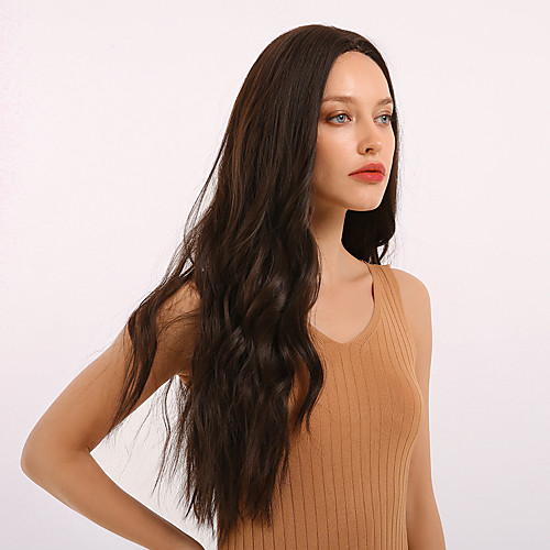 

Synthetic Wig Weave Curly Water Wave Middle Part Side Part With Bangs Wig Very Long Brown Synthetic Hair 26 inch Women's Cosplay Women Synthetic Brown BLONDE UNICORN