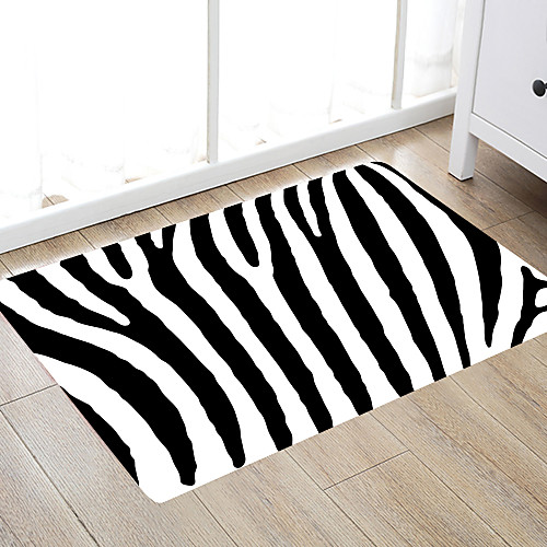 

Simple Black Stripes Modern Bath Mats Nonwoven / Memory Foam Novelty Bathroom