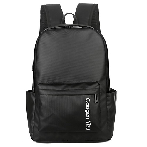 

Men's Oxford Cloth Special Material School Bag Commuter Backpack Large Capacity Waterproof Zipper Solid Color Sports & Outdoor Daily Backpack Black Gray