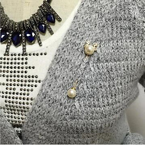 

Alloy Brooches & Pins with Pearls 1 Piece Wedding / Daily Wear Headpiece