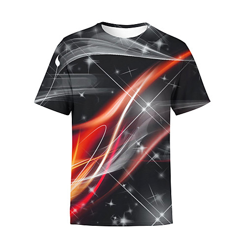 

Men's T shirt Graphic Plus Size Print Short Sleeve Club Tops Rock Streetwear Black