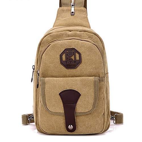 

Unisex Bags Canvas Sling Shoulder Bag Chest Bag Daily Outdoor Canvas Bag Black Blue Army Green Khaki