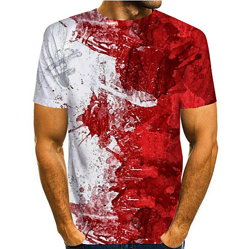 

Men's T shirt Graphic Print Short Sleeve Daily Tops Basic Rainbow