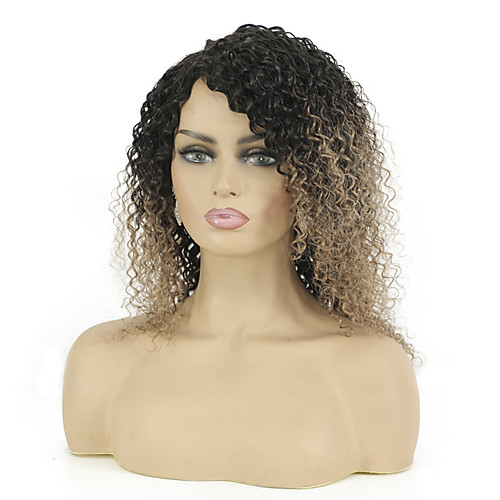 

Remy Human Hair Wig Short Jerry Curl Pixie Cut Multi-color Color GradientHigh Quality Capless Brazilian Hair Women's Ombre Black / Medium Auburn 12 inch 14 inch