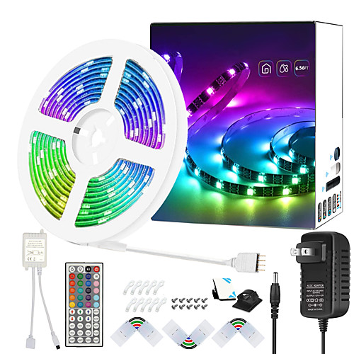 

25ft 7.5M No-waterproof 5050 RGB Full color LED Strip Lights with 44-Key IR Remote Adapter Light Strip Kit DC12V