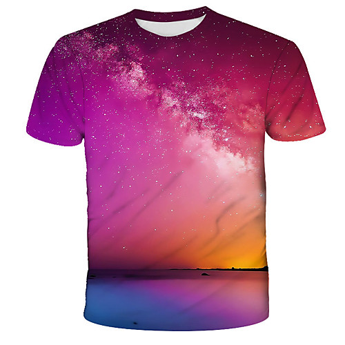 

Men's T shirt Graphic Print Short Sleeve Daily Tops Streetwear Exaggerated Red
