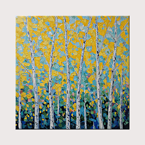 

Oil Painting Hand Painted Square Abstract Landscape Modern Rolled Canvas (No Frame)