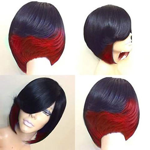 

Synthetic Wig Natural Straight With Bangs Wig Medium Length Black / Rose Red Natural Black Black / Green Black / Purple Black / Red Synthetic Hair 10 inch Women's Creative Party Adorable Black
