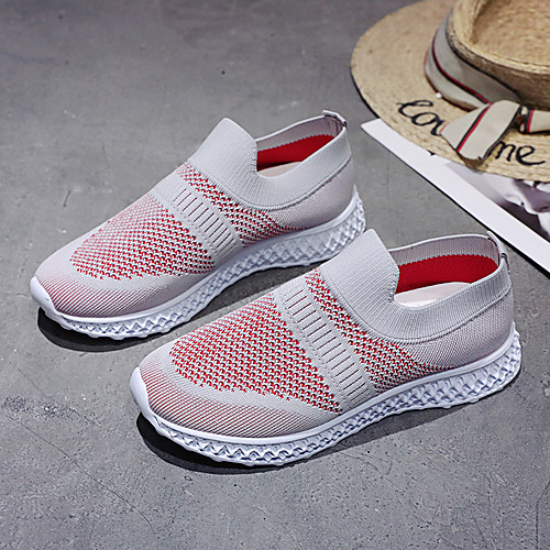

Women's Trainers Athletic Shoes Flat Heel Round Toe Basic Outdoor Walking Shoes Tissage Volant Braided Black Purple Pink