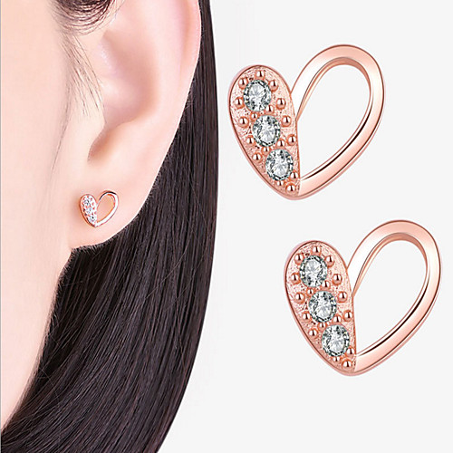 

Women's Stud Earrings Classic Love Earrings Jewelry Rose Gold For Wedding Festival 1 Pair