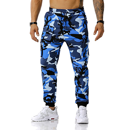 

Men's Sports & Outdoors Sporty Sportswear Loose Training Sports & Outdoor Daily Wear Tactical Cargo Pants Camouflage Full Length Sporty Basic Blue Red Orange / Spring / Summer / Fall / Winter