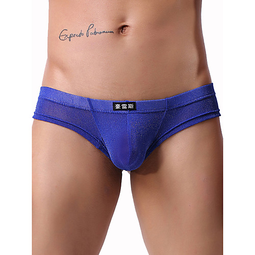 

Men's 1 Piece Mesh G-string Underwear - Normal Low Waist White Black Purple M L XL