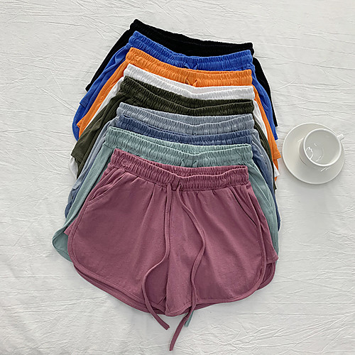 

Women's Running Shorts Athleisure Bottoms Drawstring Cotton Fitness Gym Workout Running Jogging Training Breathable Quick Dry Soft Sport White Black Blue Purple Army Green Orange / Stretchy