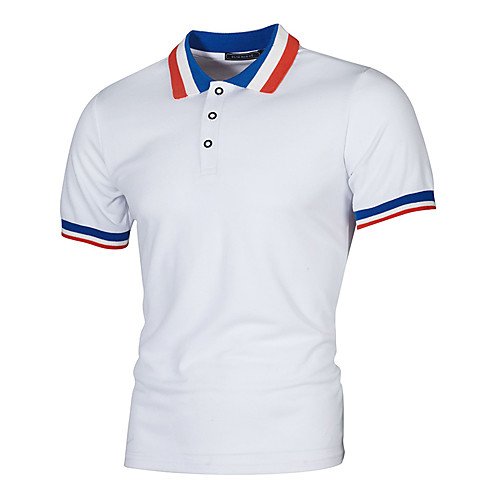 

Men's Polo Solid Colored Short Sleeve Daily Tops Basic White Black Red