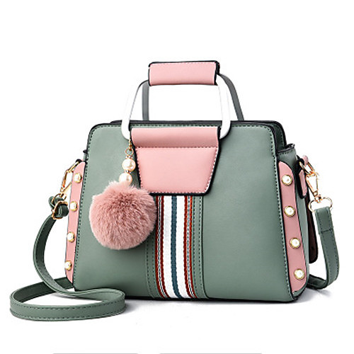 

Women's Bags PU Leather Crossbody Bag Zipper Chain Multi Color Pearl Daily Leather Bag 2021 MessengerBag White Black Red Yellow