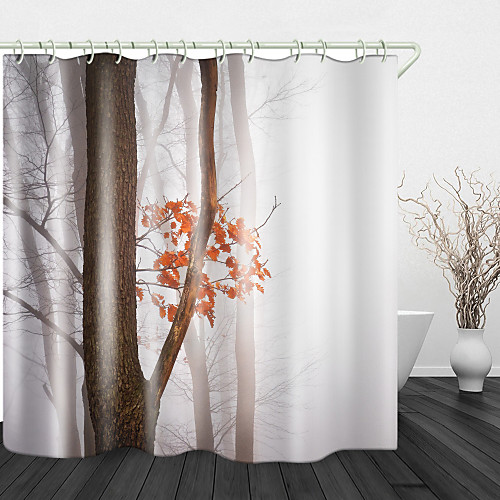 

Woods In The Smog Digital Print Waterproof Fabric Shower Curtain For Bathroom Home Decor Covered Bathtub Curtains Liner Includes With Hooks