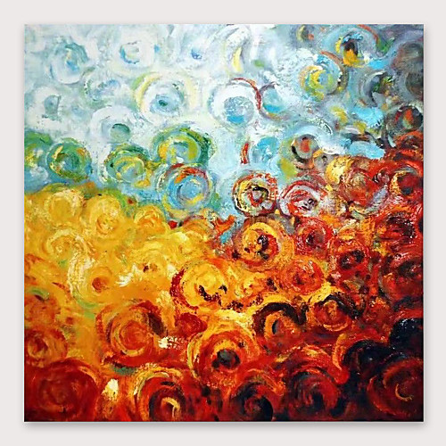 

Oil Painting Hand Painted Square Abstract Modern Stretched Canvas