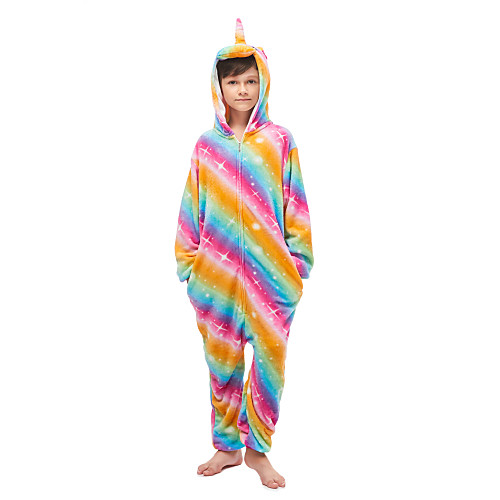 

Kid's Kigurumi Pajamas Unicorn Flying Horse Onesie Pajamas Flannel Fabric Orange Cosplay For Boys and Girls Animal Sleepwear Cartoon Festival / Holiday Costumes / Leotard / Onesie