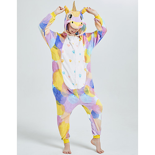 

Adults' Kigurumi Pajamas Unicorn Flying Horse Onesie Pajamas Flannel Fabric Yellow Cosplay For Men and Women Animal Sleepwear Cartoon Festival / Holiday Costumes / Leotard / Onesie