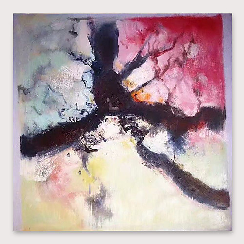

Oil Painting Hand Painted Square Abstract Modern Stretched Canvas