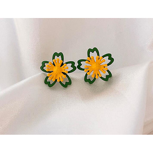 

Women's Earrings Classic Flower Love Vintage Classic Earrings Jewelry Yellow For Gift Daily 1 Pair