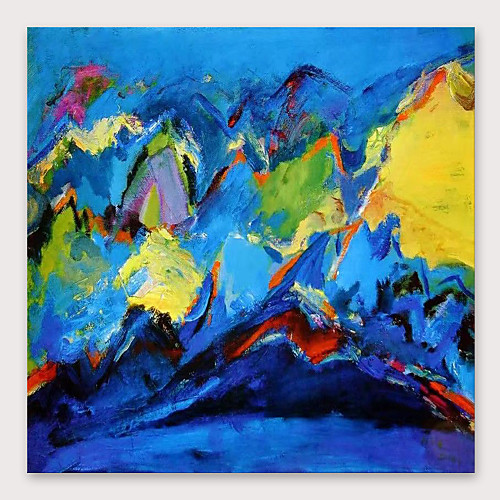 

Oil Painting Hand Painted Square Abstract Modern Stretched Canvas