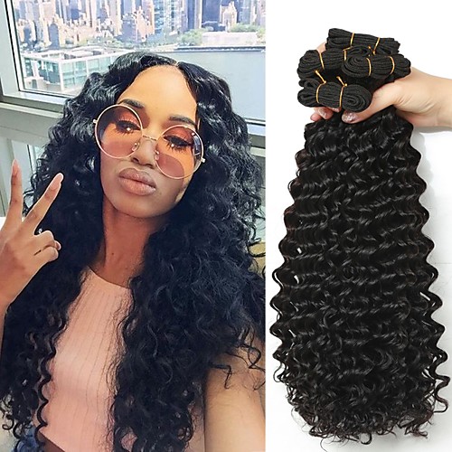 

3 Bundles Hair Weaves Brazilian Hair Deep Wave Human Hair Extensions Remy Human Hair 100% Remy Hair Weave Bundles 300 g Natural Color Hair Weaves / Hair Bulk Human Hair Extensions 8-28 inch Natural