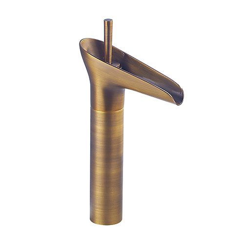 

Bathroom Sink Faucet - Waterfall Antique Brass Vessel One Hole / Single Handle One HoleBath Taps