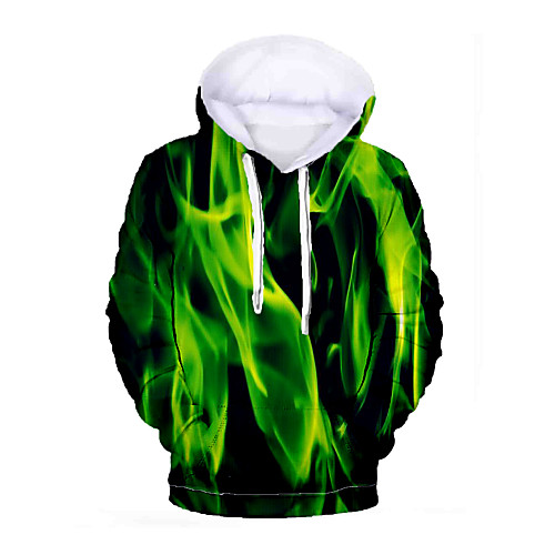 

Men's Hoodie Graphic 3D Print Casual Hoodies Sweatshirts Light Green