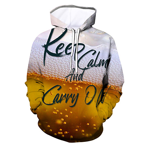 

Men's Hoodie Graphic 3D Text Hooded Daily Going out 3D Print Hoodies Sweatshirts Yellow / Letter