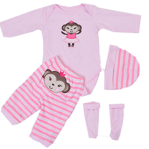 

Reborn Baby Dolls Clothes Reborn Doll Accesories Cotton Fabric for 22-24 Inch Reborn Doll Not Include Reborn Doll Monkey Soft Pure Handmade Girls' 4 pcs
