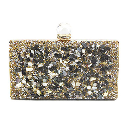 

Women's Bags Evening Bag Crystals Wedding Party Event / Party Evening Bag Wedding Bags Black Gold Silver