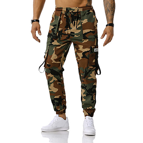 

Men's Sports & Outdoors Sportswear Casual Cotton Loose Sports Outdoor Sports Outdoor clothing Tactical Cargo Pants Camouflage Full Length Classic Red Green Light gray / Active