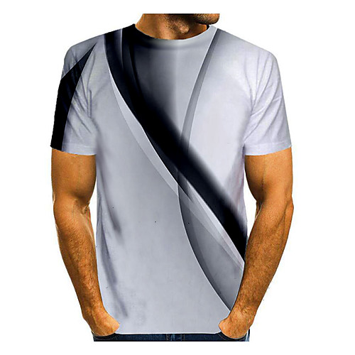 

Men's T shirt Graphic Print Short Sleeve Daily Tops Basic Gray