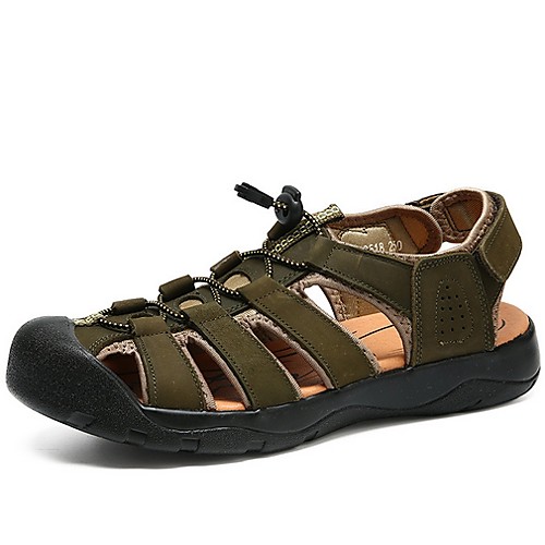 

Men's Sandals Daily PU Black Khaki Brown Summer