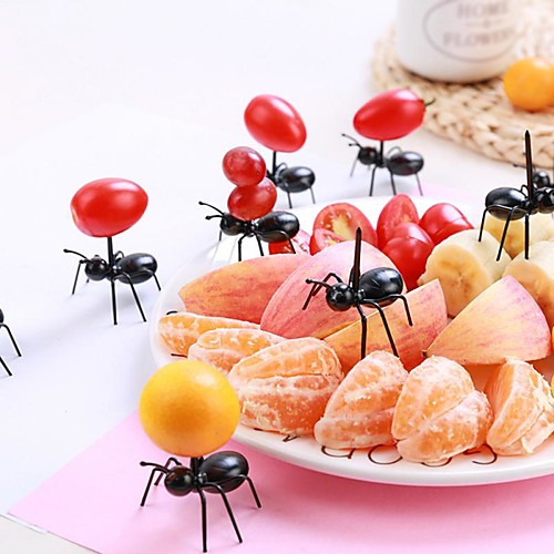 

12pcs/Set Mini Fruit Ant Fork Cutlery Plastic Cake Dessert Forks Food Pick Table For Party Decoration Kitchen Tools