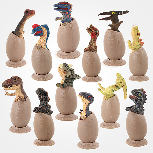 

Dinosaur Toy Dinosaur Egg Jurassic Dinosaur Mini Half-hatched Simulation Plastic 12 pcs Kid's Triceratops with Stands Party Favors, Science Gift Education Toys for Kids and Adults