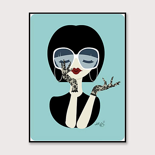 

Framed Art Pop Cartoon Canvas Printing Modern Fashion Small Fresh Style Beautiful Girl PS Oil Painting Wall Art Suitable for Living Room Decoration Ready To Hang 1 Piece