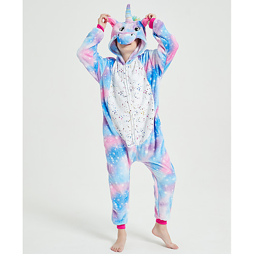 

Kid's Kigurumi Pajamas Unicorn Flying Horse Onesie Pajamas Flannel Fabric Blue Cosplay For Boys and Girls Animal Sleepwear Cartoon Festival / Holiday Costumes / Leotard / Onesie