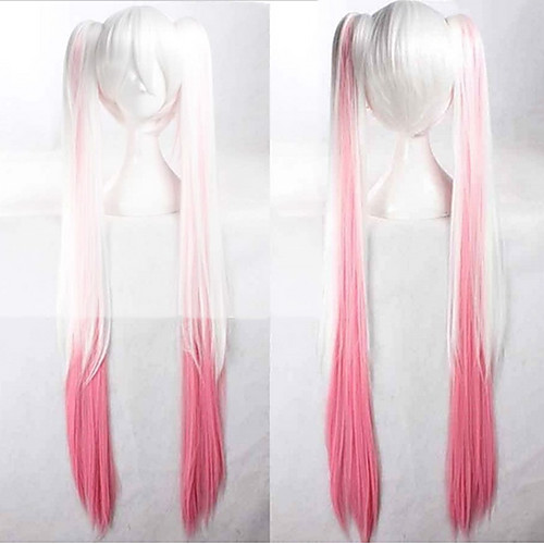 

Cosplay Costume Wig Synthetic Wig Cosplay Wig Miku Vocaloid Straight Cosplay With 2 Ponytails Wig Very Long Blonde Grey Pink White Green Synthetic Hair 36 inch Women's Anime Cosplay Pink Green hairjoy