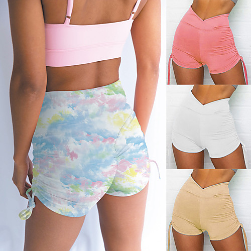 

Women's Yoga Shorts Scrunch Butt Ruched Butt Lifting Shorts Tummy Control Butt Lift Breathable White Black Red Yoga Fitness Gym Workout Sports Activewear Stretchy