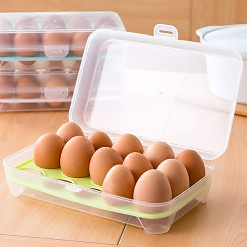 

Refrigerator Egg Box Food Storage Tray Grid Kitchen Transparent Plastic Put
