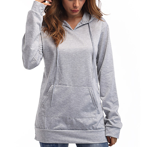 

Women's Hoodie Pullover Drawstring Streetwear Hoodie Solid Color Sport Athleisure Hoodie Top Long Sleeve Soft Comfortable Everyday Use Daily / Winter