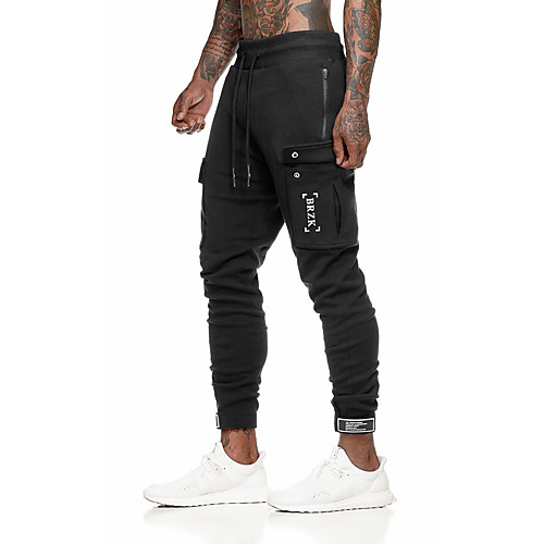 

Men's Sweatpants Joggers Jogger Pants Track Pants Athleisure Bottoms Drawstring Cotton Winter Fitness Gym Workout Performance Running Training Breathable Quick Dry Soft Normal Sport Dark Grey Black