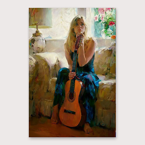 

Oil Painting Hand Painted Vertical Abstract People Modern Stretched Canvas