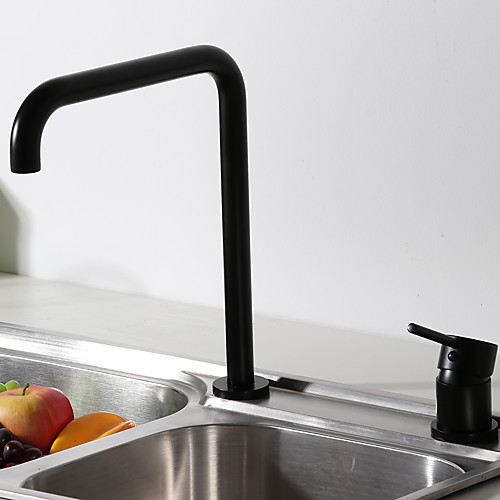 

Single Handle Kitchen Faucet,Black 2 Hole Widespread Painted Finishes Brass Kitchen Sink Faucet with Hot and Cold Water