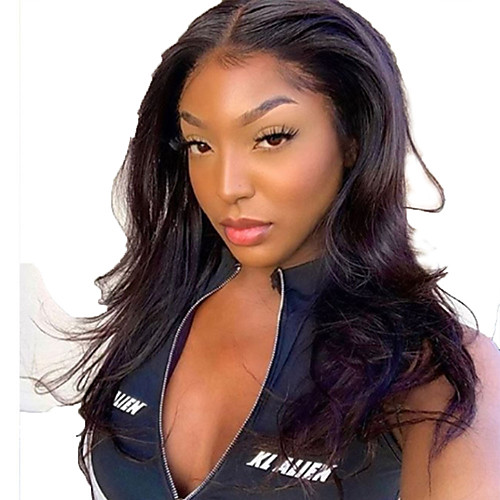 

Human Hair Lace Front Wig Free Part style Brazilian Hair Wavy Body Wave Black Wig 130% Density with Baby Hair Natural Hairline For Black Women 100% Virgin 100% Hand Tied Women's Long Human Hair Lace